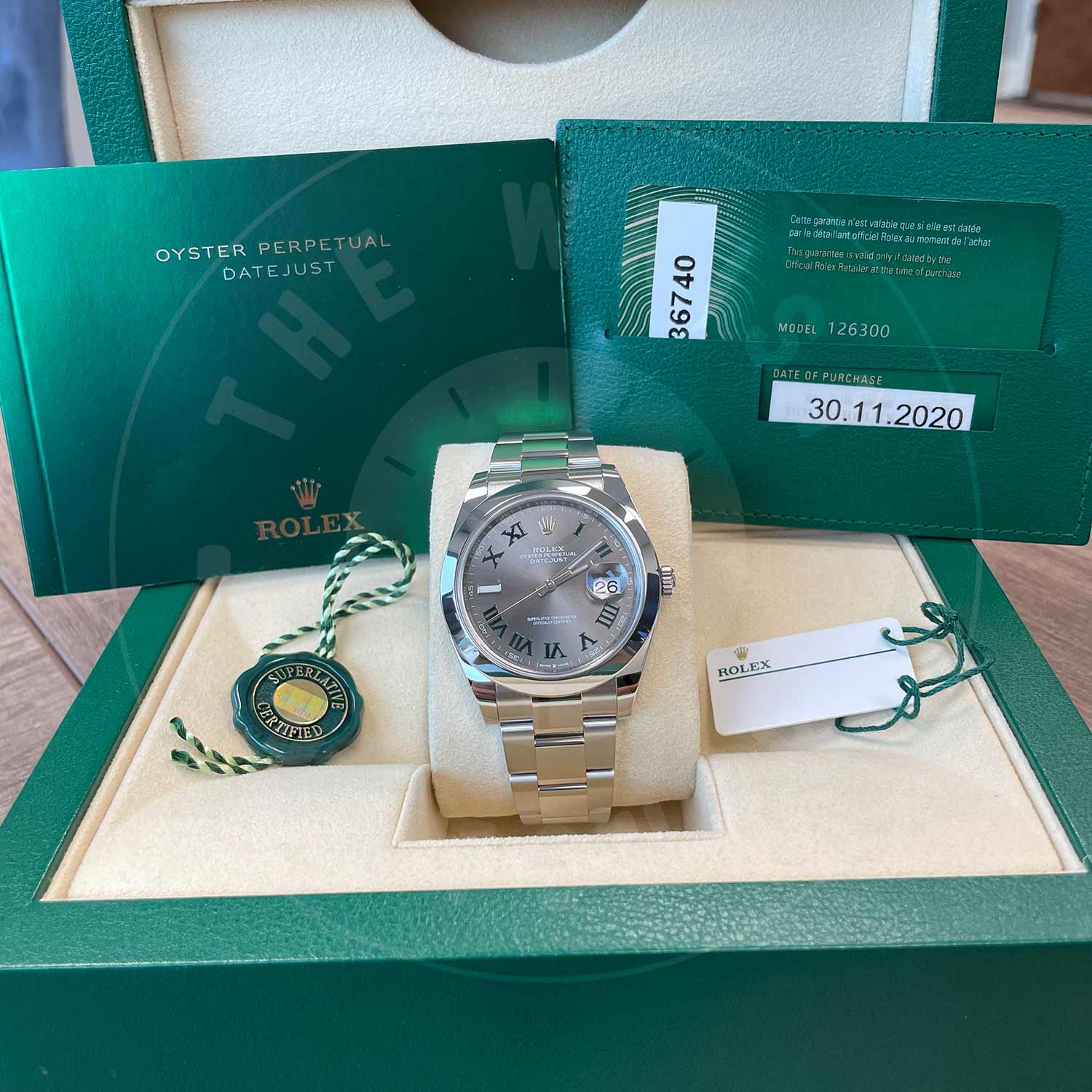 Rolex Datejust 126300 SLGRO Stainless Steel Slate Green Roman