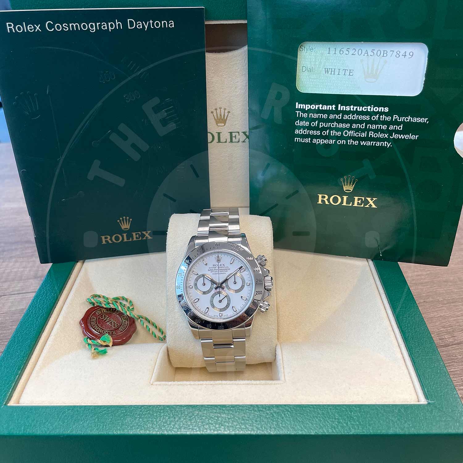 Rolex Daytona 116520-0016 Stainless Steel/Oystersteel White Index Dial