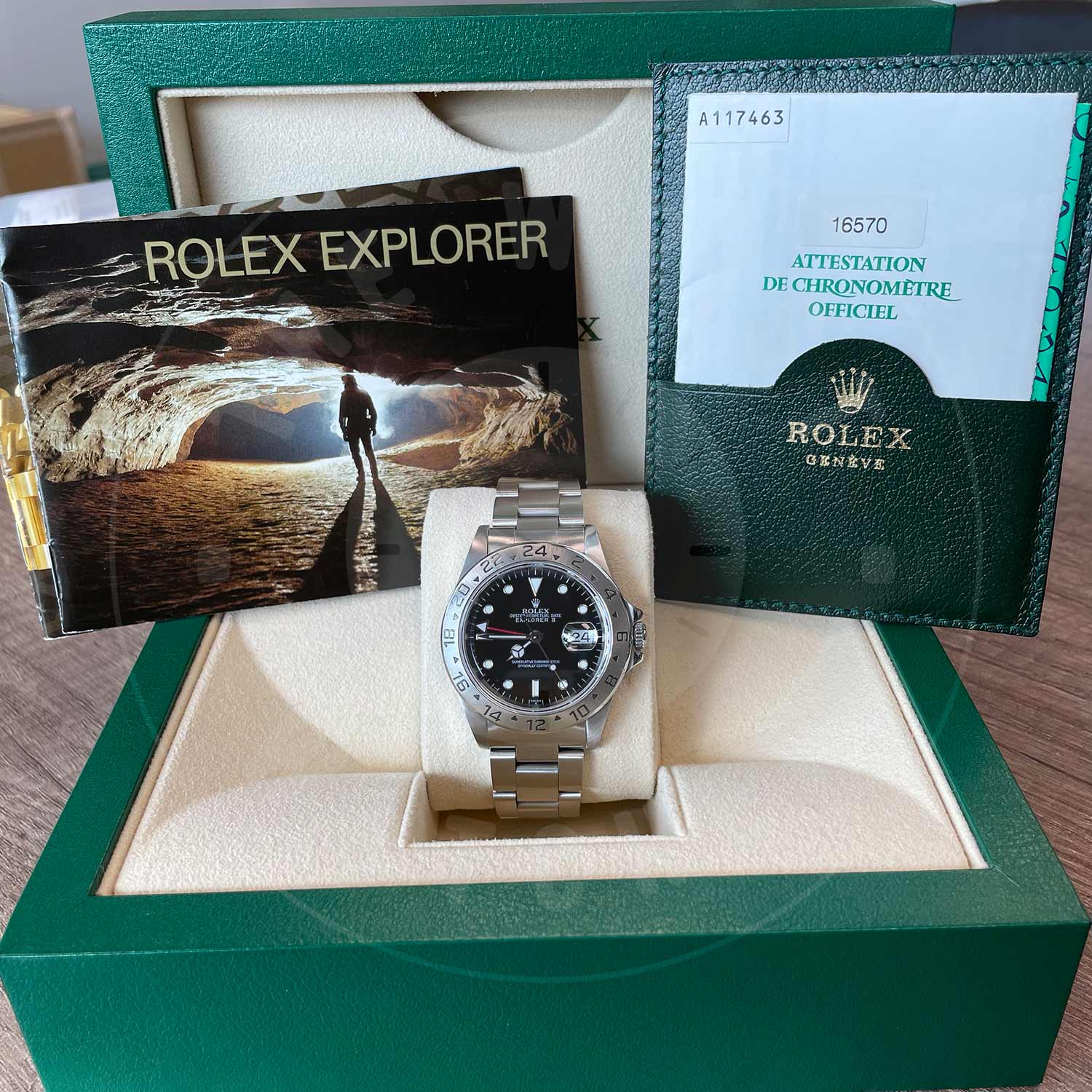 Rolex Explorer II 16570 Stainless Steel/Oystersteel Black Index Dial