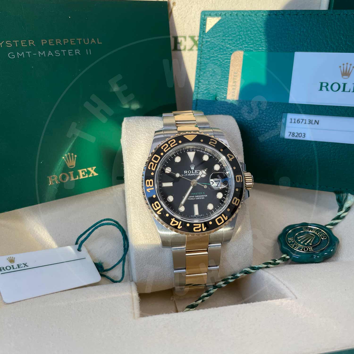 Rolex GMT-Master II M116713LN-0001 18 ct Yellow Gold Rolesor Black Index Dial