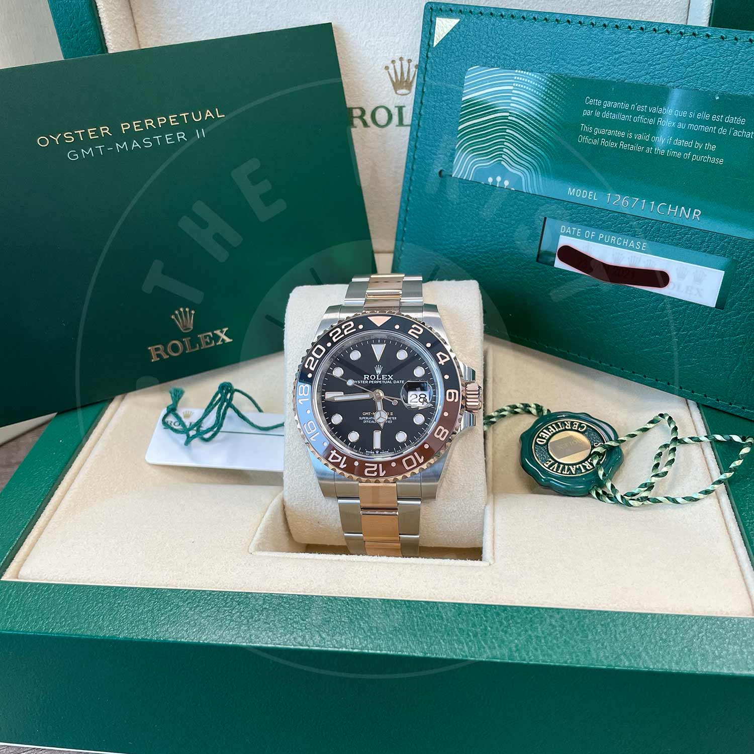 Rolex GMT-Master II M126711CHNR-0002 18 ct Everose Rolesor Black Index Dial