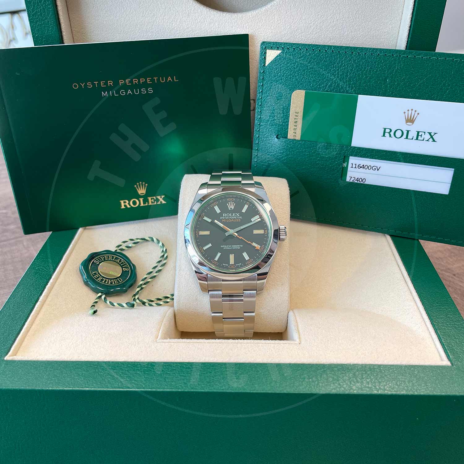 Rolex Milgauss 116400GV-0001 Oystersteel Black  Index