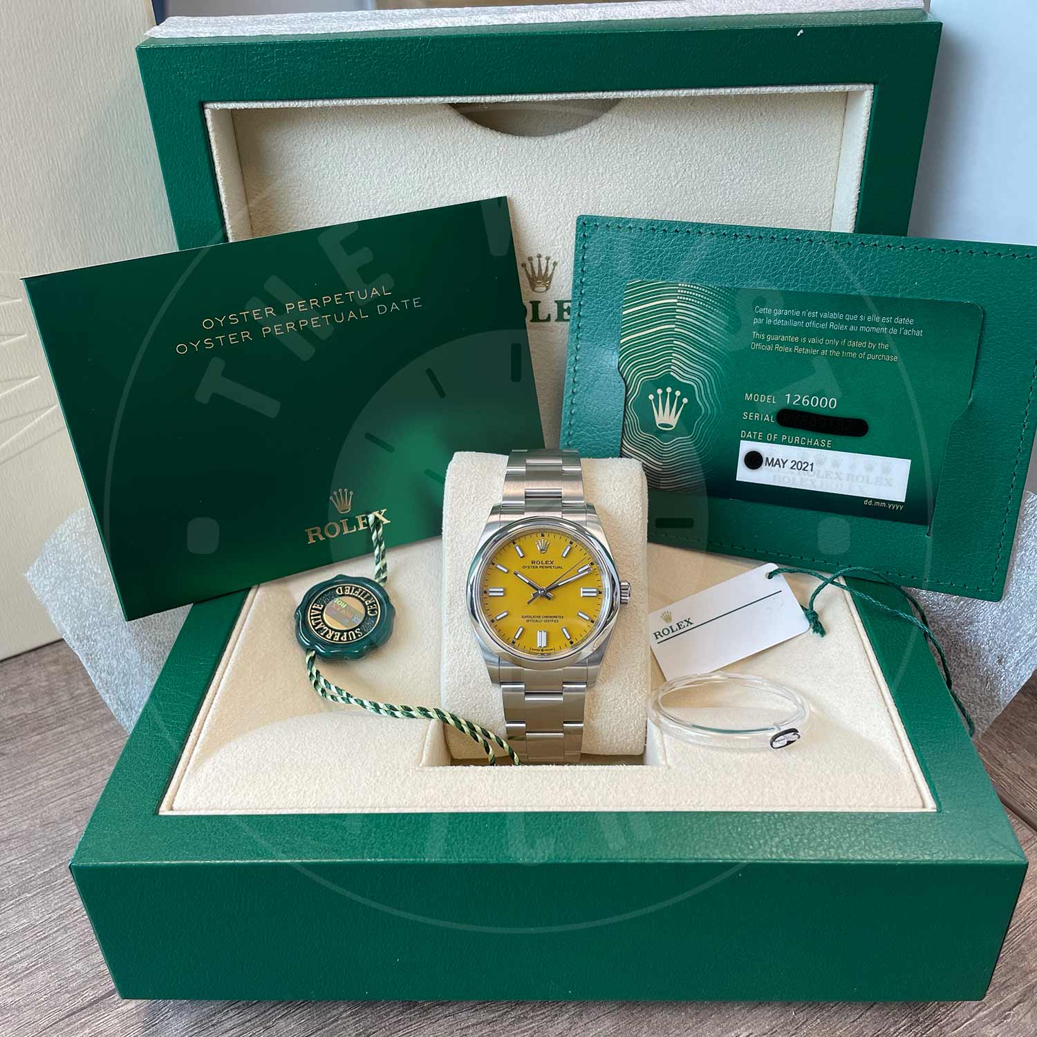 Rolex Oyster Perpetual 126000 YIO Oystersteel Yellow Index