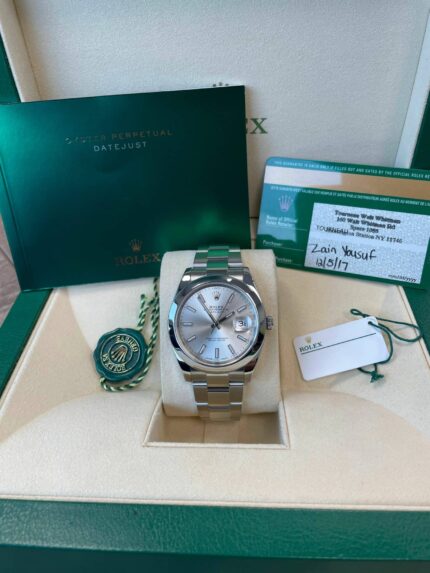 Rolex 126300 DateJust 41 Stainless Steel Silver Index Dial Oyster Bracelet New 2017 Box/Papers