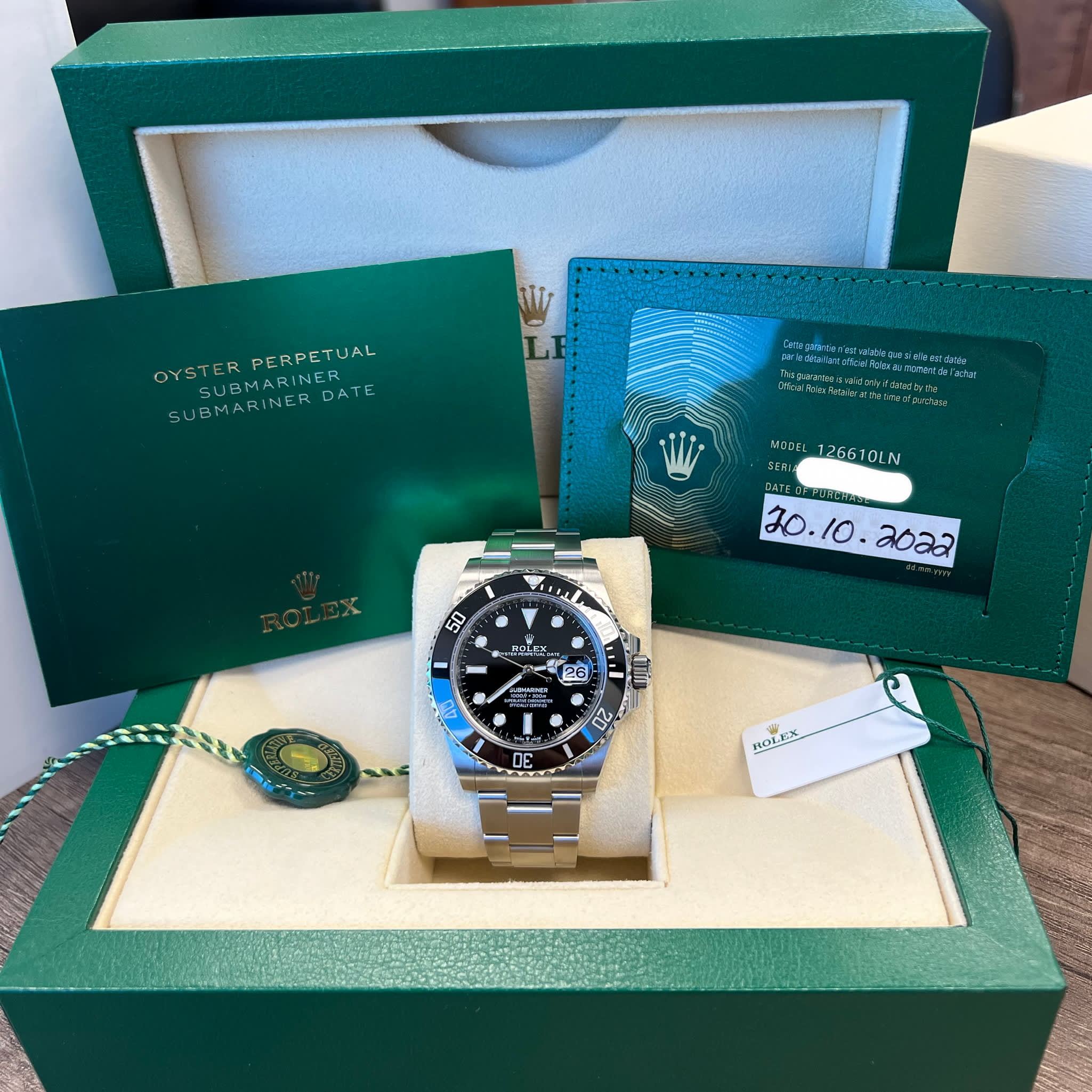 Rolex 126610LN Submariner Date  41mm Stainless Steel Black Dial/Bezel Oyster Bracelet New 2022 Box/Papers