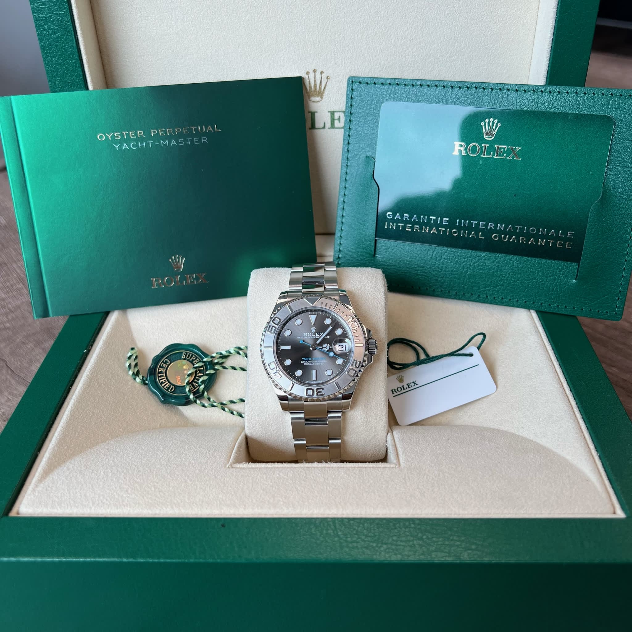 Rolex 268622 Yachtmaster 37mm Stainless Steel & Platinum Rhodium Dial Like New 2021 Box/Papers