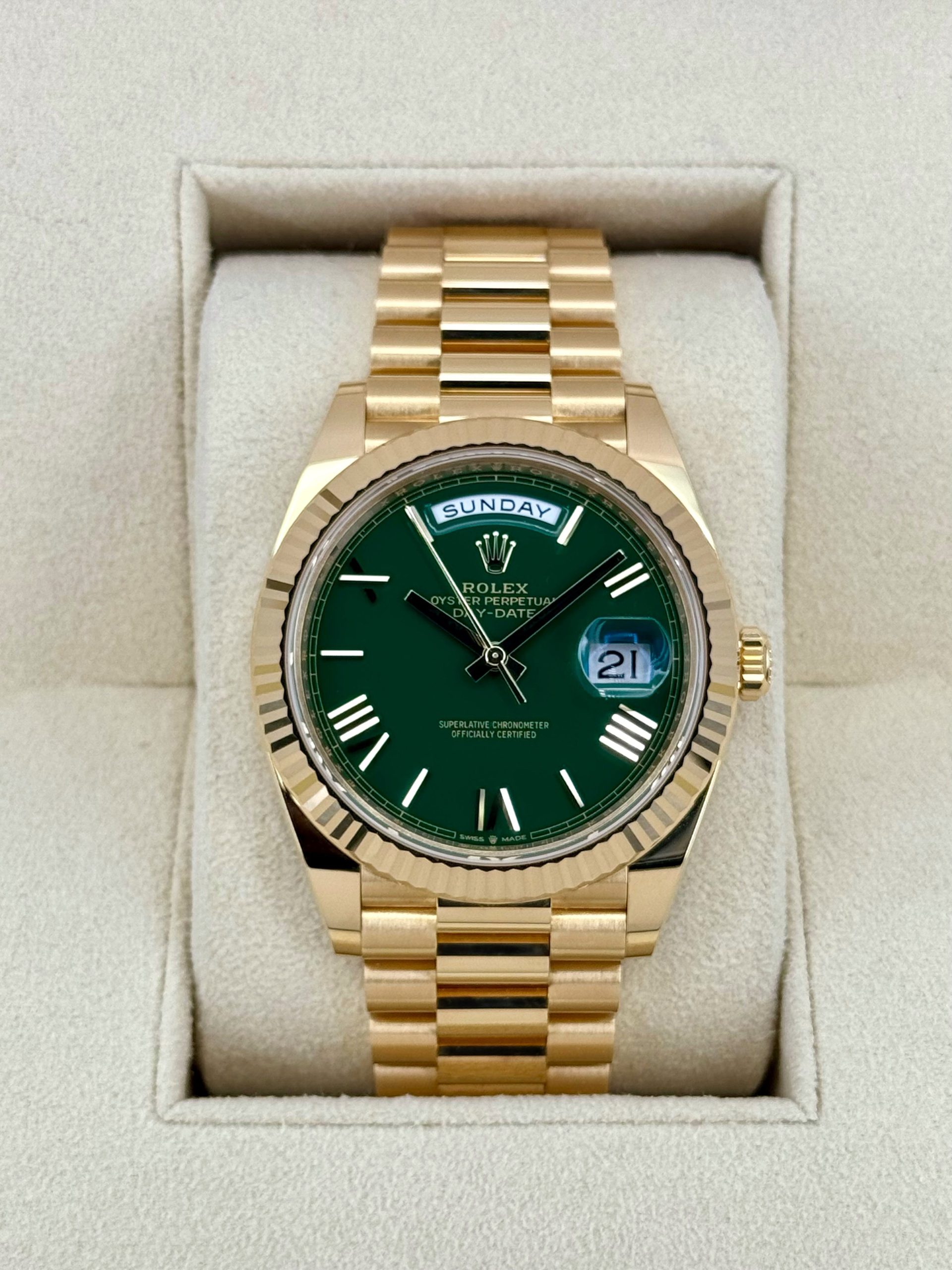 2023 Rolex Day-Date 40mm 228238 Presidential Green Dial