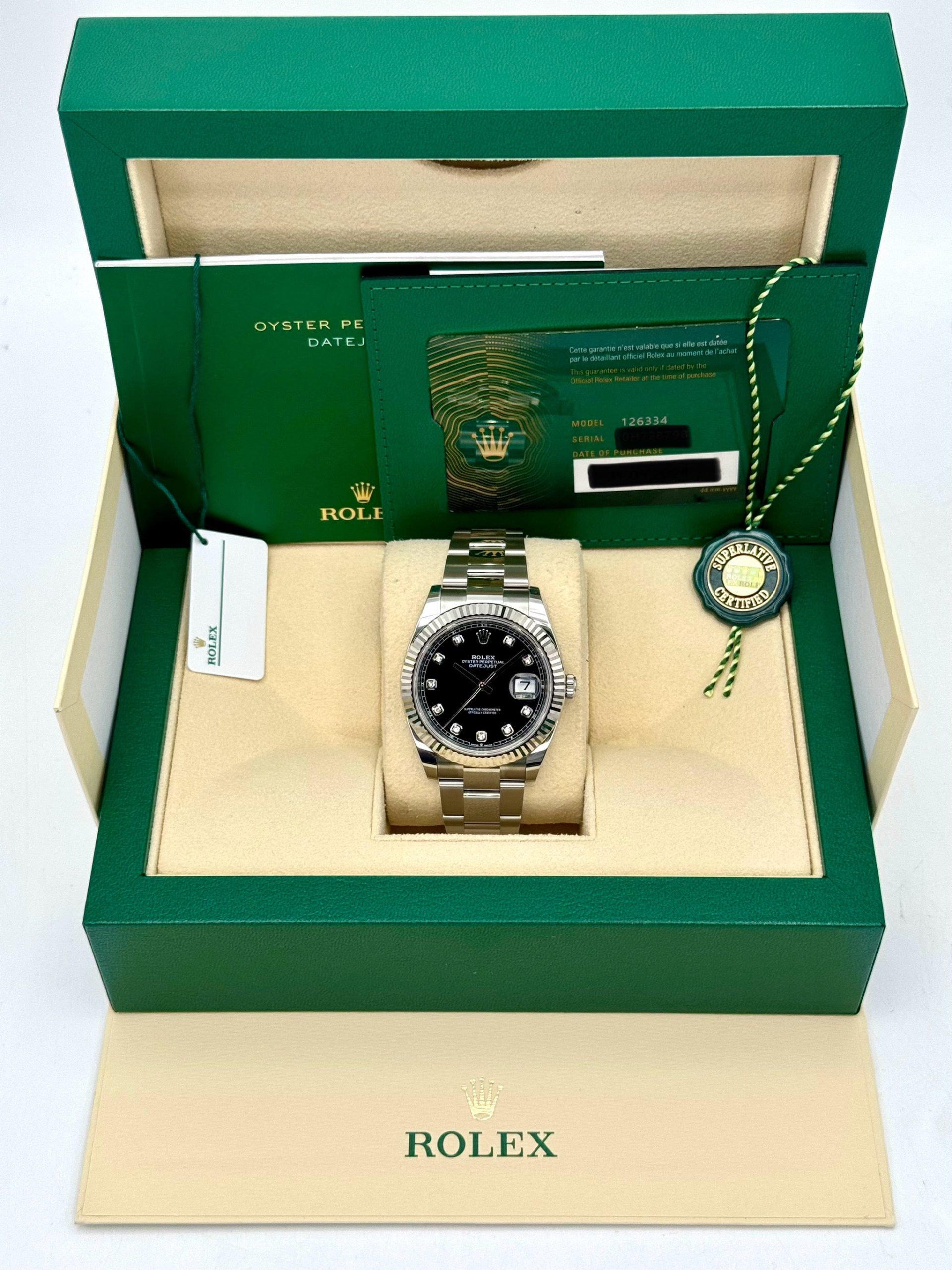 NEW 2024 Rolex Datejust 41mm 126334 Oyster Black Diamond Dial - Image 11