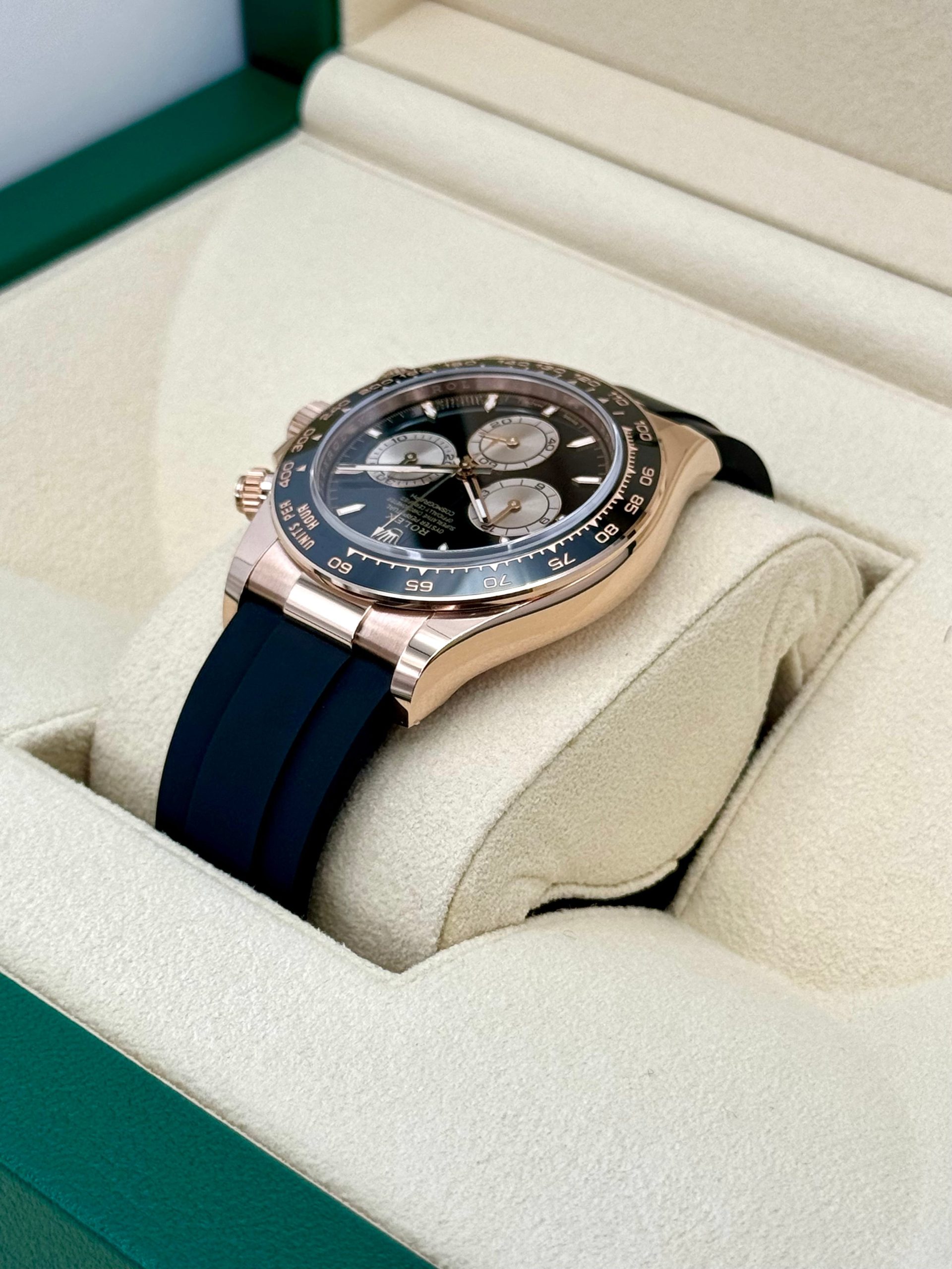 NEW 2025 Rolex Daytona 40mm 126515LN Rose Gold Oysterflex Black Dial - Image 7