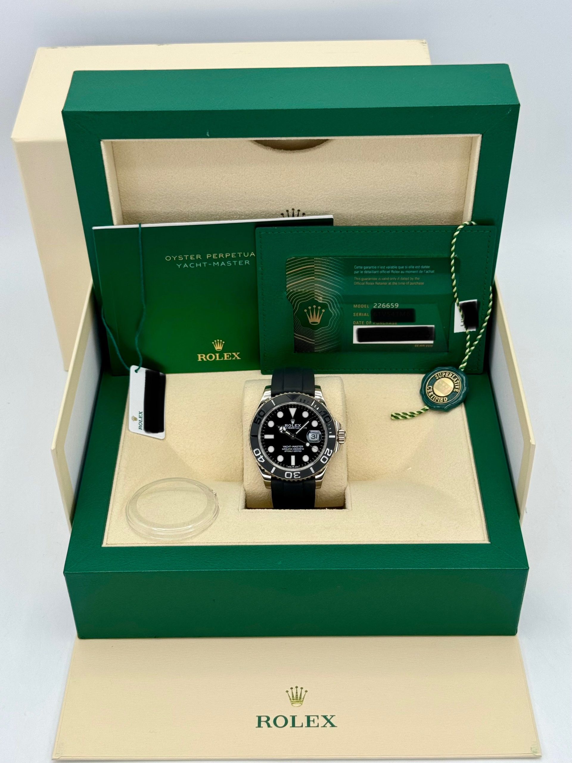 2023 Rolex Yacht-Master 42mm 226659 White Gold Oysterflex Black Dial - Image 12