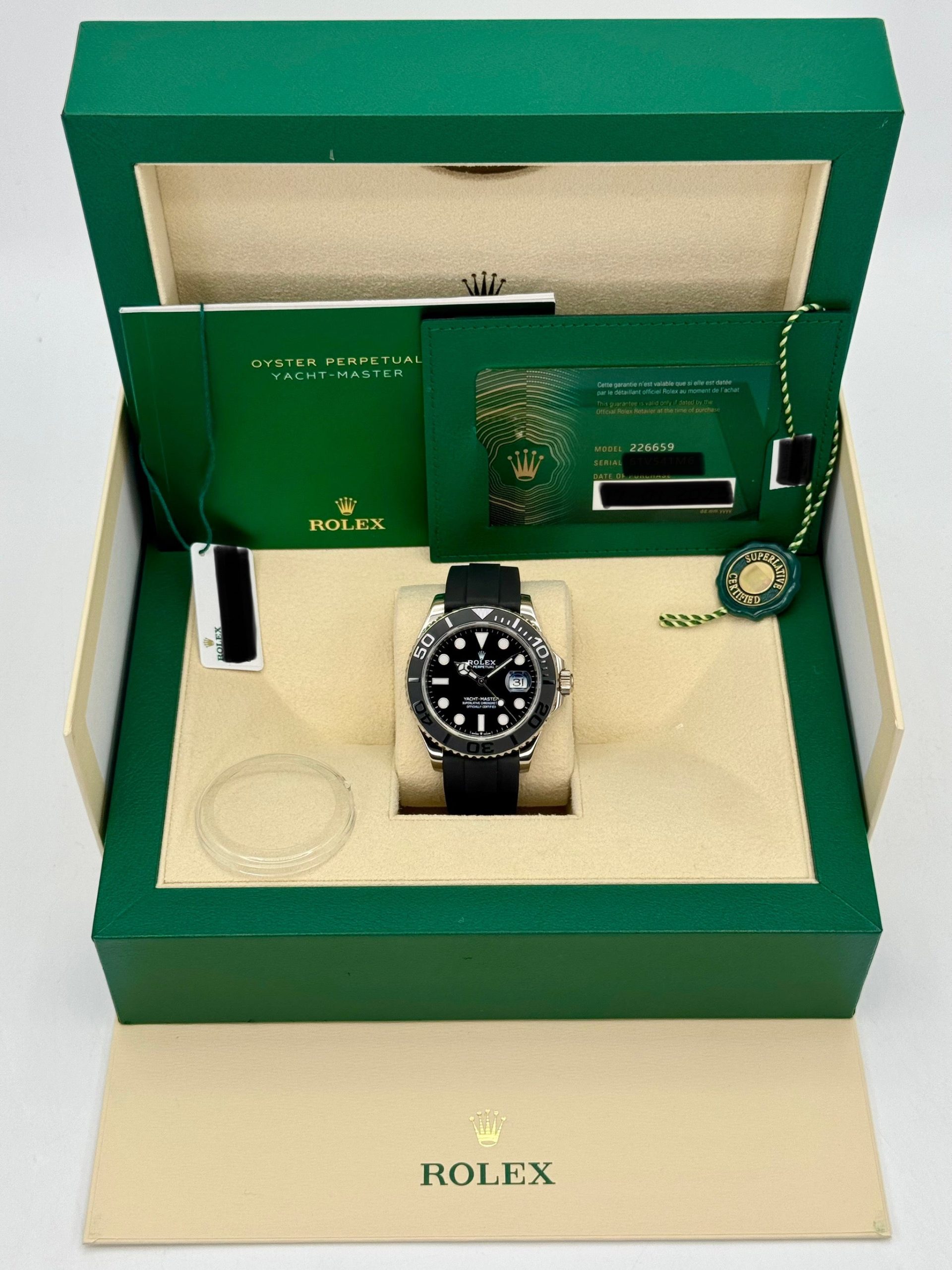 2023 Rolex Yacht-Master 42mm 226659 White Gold Oysterflex Black Dial - Image 11