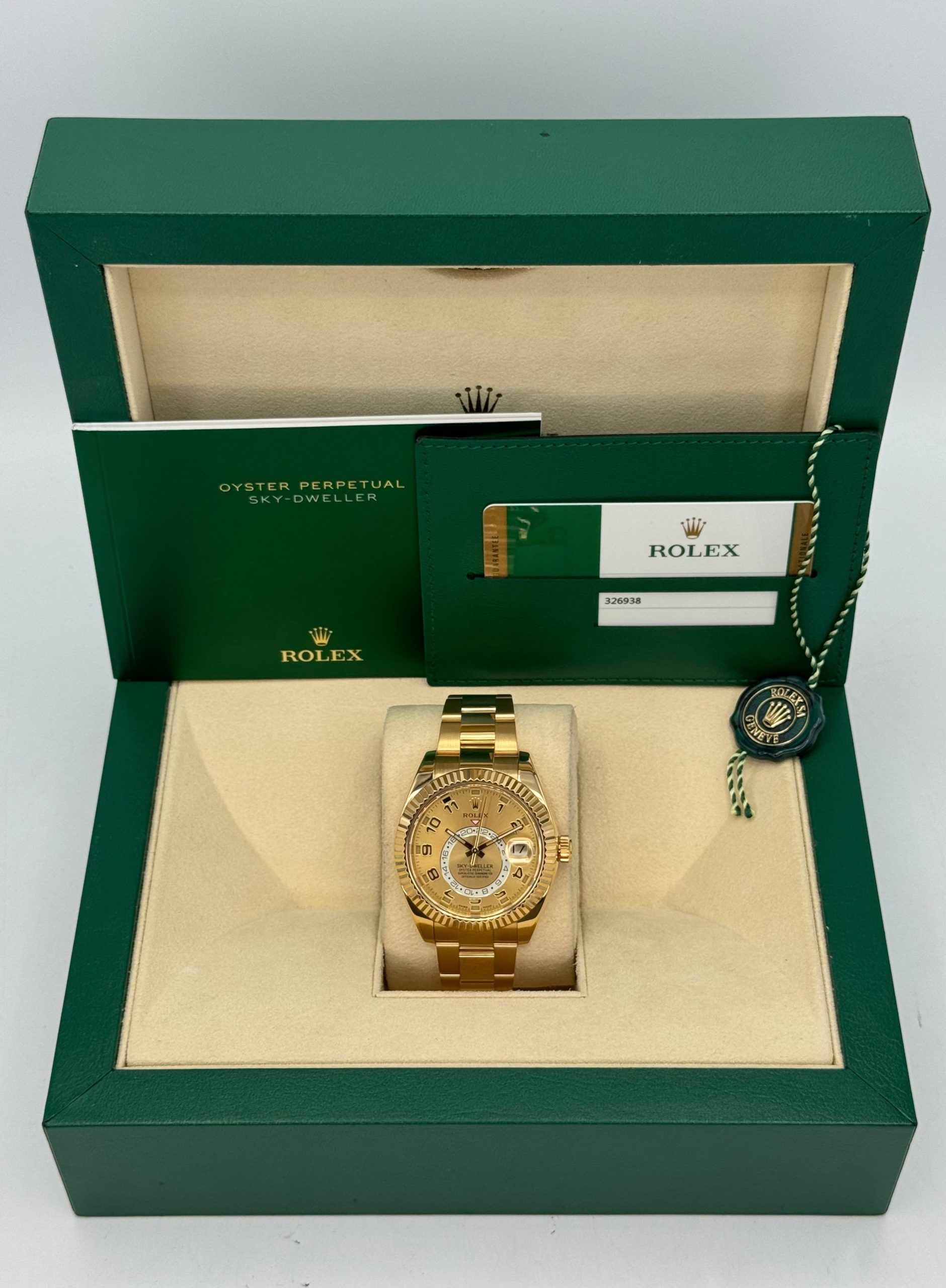 2019 Rolex Sky-Dweller 42mm 326938 Yellow Gold Oyster Champagne Dial - Image 11