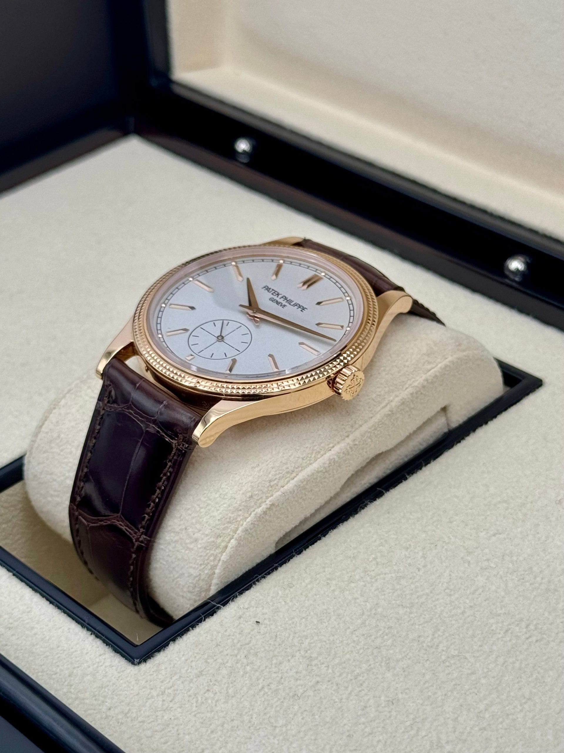 Patek Philippe Calatrava 40mm 6119R Rose Gold White Dial - Image 5